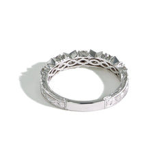 Round and Baguette Diamond Ring in Rose Gold