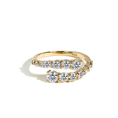 Diamond Bypass Ring in Rose Gold
