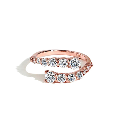 Diamond Bypass Ring in Rose Gold - Private Label product