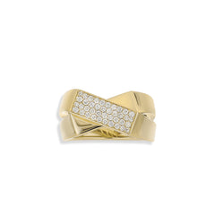 Flat Diamond Crossover Ring