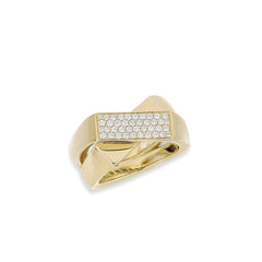 Flat Diamond Crossover Ring