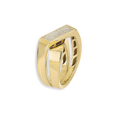 Flat Diamond Crossover Ring