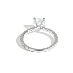 The Round Solitaire Pave Engagement Ring in Platinum