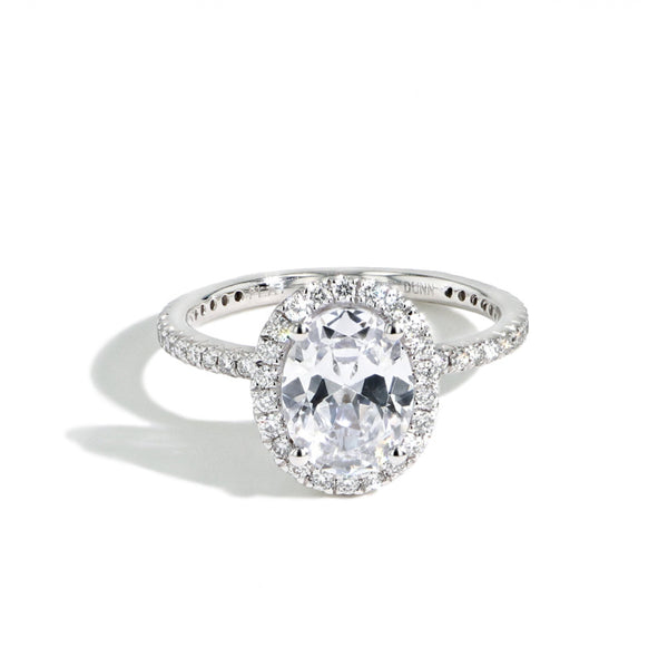 Oval Diamond Halo Pavé Engagement Ring Setting