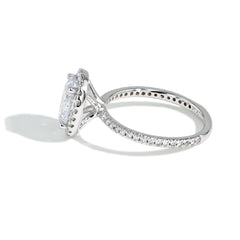 Oval Diamond Halo Pavé Engagement Ring Setting