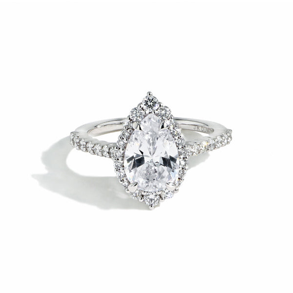 Vintage Pear Shape Pavé Engagement Ring Setting