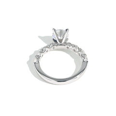 Round Diamond Platinum Engagement Ring Setting