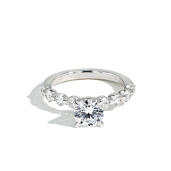 Round Diamond Platinum Engagement Ring Setting