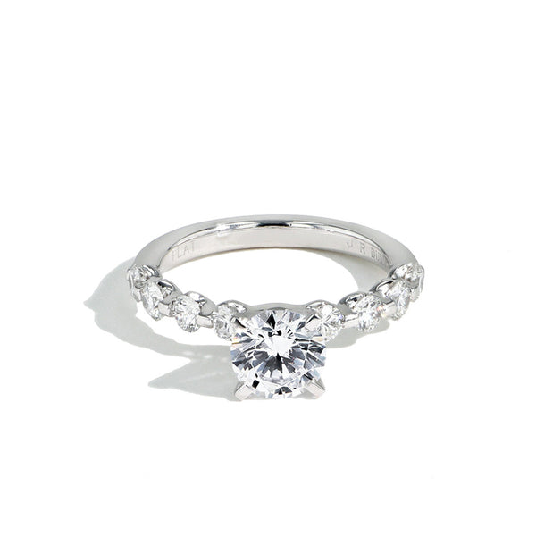 Round Diamond Platinum Engagement Ring Setting