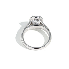 Round Cushion Halo Engagement Ring Setting