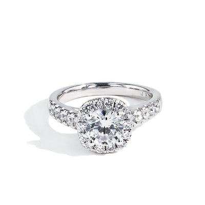Round Cushion Halo Engagement Ring Setting - Private Label product