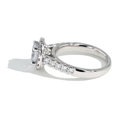 Round Cushion Halo Engagement Ring Setting