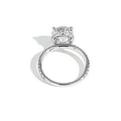 Round Pavé Hidden Halo Engagement Ring Setting