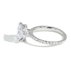 Round Pavé Hidden Halo Engagement Ring Setting