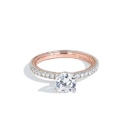 Verragio Tradition Two Tone Round Pave Diamond Engagement Ring Setting - Verragio product