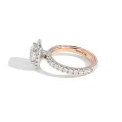 Verragio Tradition Cushion Halo Pave Two Tone Diamond Engagement Ring Setting