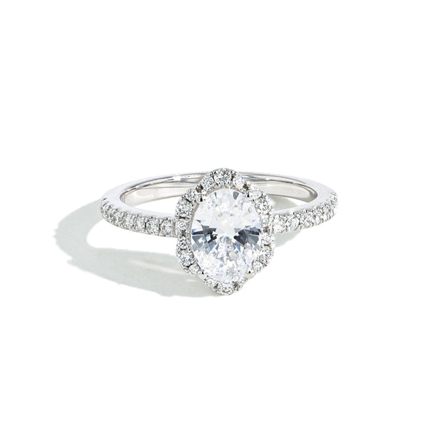 Kirk Kara Oval Diamond Hexagon Halo Engagement Ring