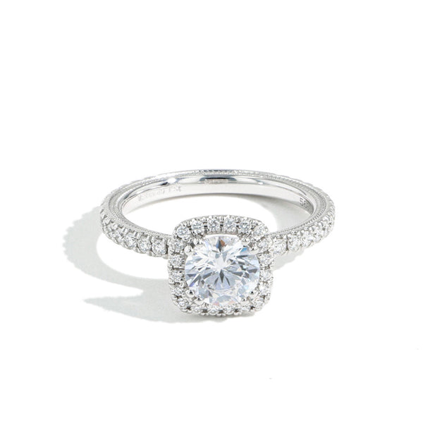 Verragio Tradition White Gold Round Diamond Cushion Halo Engagement Ring Setting