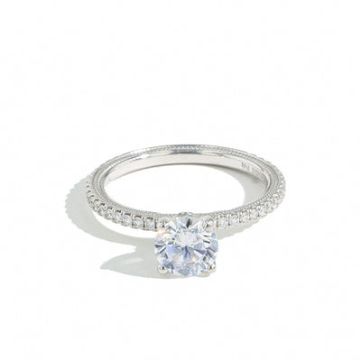 Verragio Tradition Round Pave Diamond Engagement Ring Setting in White Gold - Verragio product