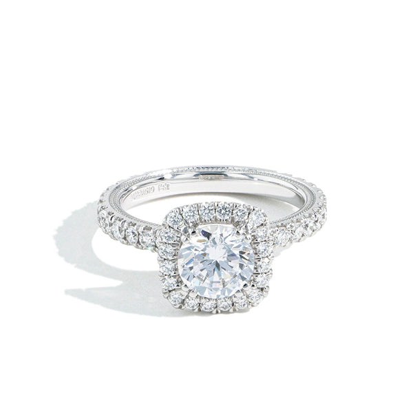 Verragio Tradition Cushion Halo Round Diamond Engagement Ring Setting