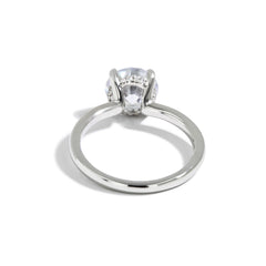Round Hidden Halo Engagement Ring Setting in 14K White Gold