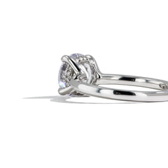 Round Hidden Halo Engagement Ring Setting in 14K White Gold