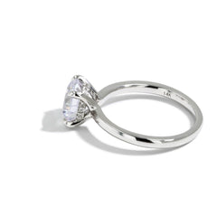 Round Hidden Halo Engagement Ring Setting in 14K White Gold