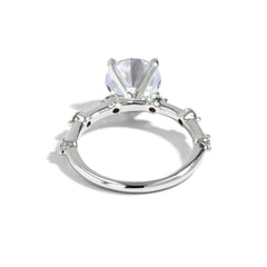 Round Starlight  Engagement Ring Setting in 14K White Gold
