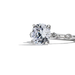 Round Starlight  Engagement Ring Setting in 14K White Gold