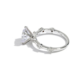 Round Starlight  Engagement Ring Setting in 14K White Gold