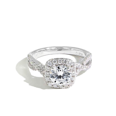 The Round Cushion Halo Twisted Engagement Ring Setting - Private Label product