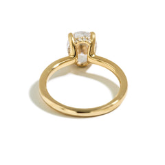 Oval Hidden Halo Engagement Ring Setting in 14K Yellow Gold