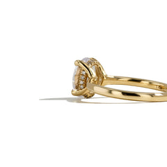 Oval Hidden Halo Engagement Ring Setting in 14K Yellow Gold