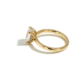Oval Hidden Halo Engagement Ring Setting in 14K White Gold