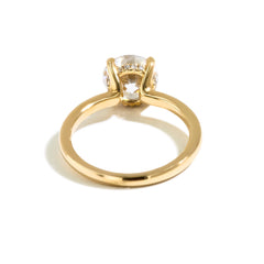 Round Hidden Halo Engagement Ring Setting in 14K Yellow Gold