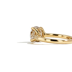 Round Hidden Halo Engagement Ring Setting in 14K Yellow Gold
