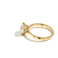 Round Hidden Halo Engagement Ring Setting in 14K White Gold