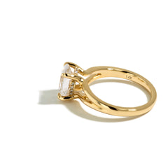 Oval Hidden Halo Split Shank Engagement Ring Setting in 14K Yellow Gold