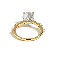 Round Starlight  Engagement Ring Setting in 14K White Gold