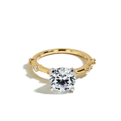 Round Starlight  Engagement Ring Setting in 14K White Gold