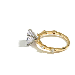 Round Starlight  Engagement Ring Setting in 14K White Gold