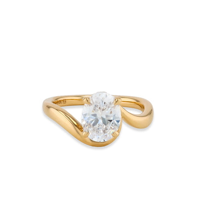 2 Carat Oval Curved Hidden Halo Engagement Ring Setting - Private Label product