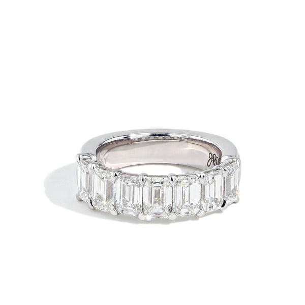 Emerald Cut Diamond Half Eternity Ring
