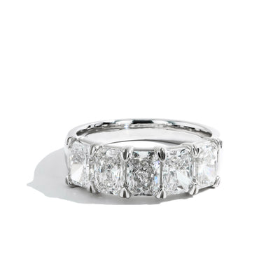 3.00tw 5 Radiant Cut Lab Diamonds Wedding Band in 14K White Gold - Private Label product