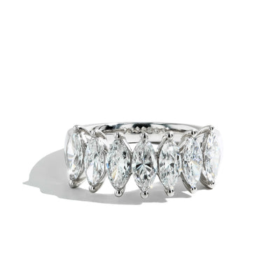 2.31 Carat Lab-Grown Marquise Diamond Wedding Band in 14K White Gold - Private Label product