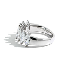 2.31 Carat Lab-Grown Marquise Diamond Wedding Band in 14K White Gold