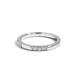 Triple Diamond Station  Band in 14K Yellow Gold