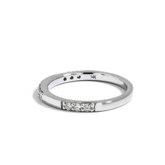 Triple Diamond Station  Band in 14K White Gold