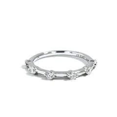Starlight Diamond Band in 14K White Gold