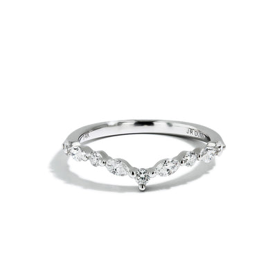 Single Prong Contour Diamond Band in 14K White Gold - Private Label product